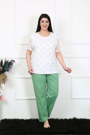 Kadın 5XL-6XL-7XL-8XL Büyük Beden Kısa Kol Pijama Takım 75001 - 3