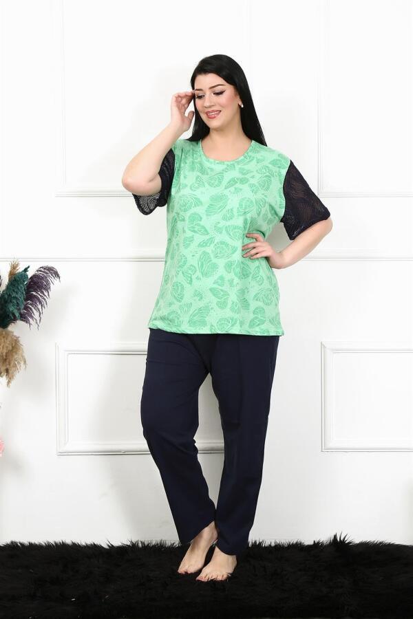 Kadın 5XL-6XL-7XL-8XL Büyük Beden Kısa Kol Pijama Takım 75004 - 1