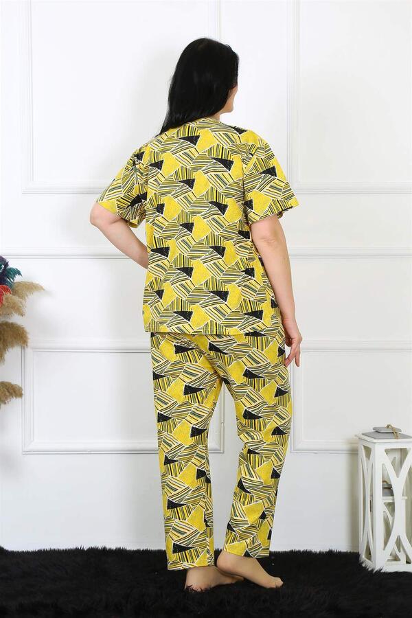 Kadın 5XL-6XL-7XL-8XL Büyük Beden Kısa Kol Pijama Takım 75007 - 5