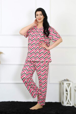 Kadın 5XL-6XL-7XL-8XL Büyük Beden Kısa Kol Pijama Takım 75009 - 1