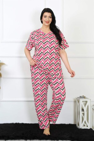 Kadın 5XL-6XL-7XL-8XL Büyük Beden Kısa Kol Pijama Takım 75009 - 2