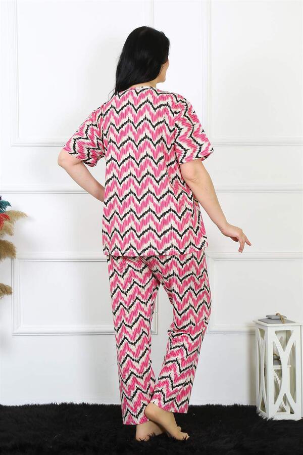 Kadın 5XL-6XL-7XL-8XL Büyük Beden Kısa Kol Pijama Takım 75009 - 5