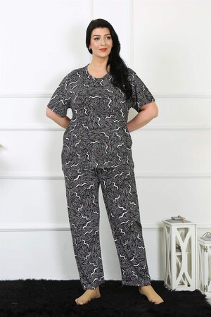 Kadın 5XL-6XL-7XL-8XL Büyük Beden Kısa Kol Pijama Takım 75011 - 4