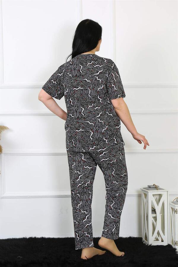 Kadın 5XL-6XL-7XL-8XL Büyük Beden Kısa Kol Pijama Takım 75011 - 5