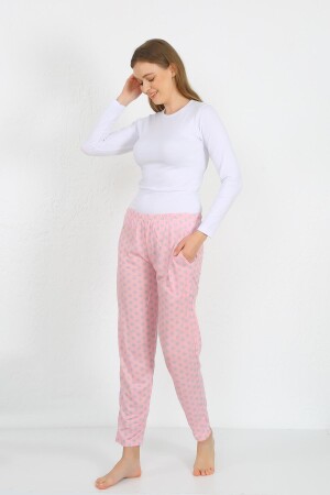 Kadın Pamuklu Cepli Tek Alt Pijama Pembe 27527 - 3