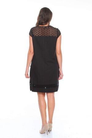 Laced Plus Size Dress Black - 4