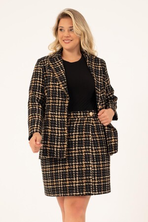 Lined Tweed Double Breasted Blazer Jacket - 2