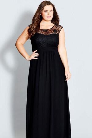 Plus Size Chiffon Sleeveless Long Evening Dress KL4009 - 1