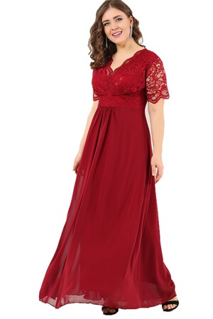 Guipure Chiffon Plus Size Evening Dress DD793 - 2