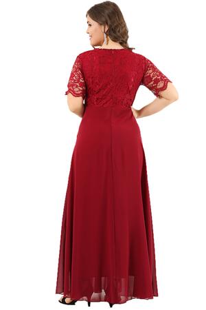 Guipure Chiffon Plus Size Evening Dress DD793 - 4