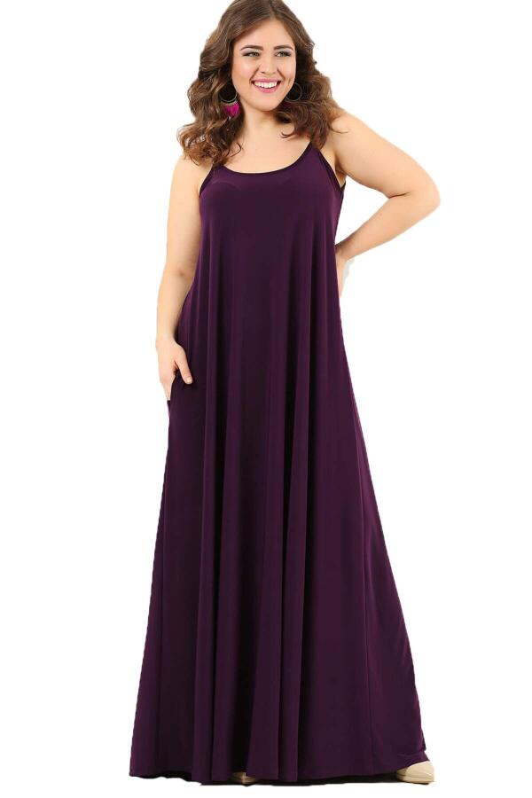 Large Size Sport Pocket Strappy Long Dress DD799 - 5