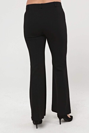 Flare Leg Plus Size Crepe Trousers Black - 6