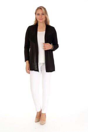 Stone Detailed Black Cardigan - 1