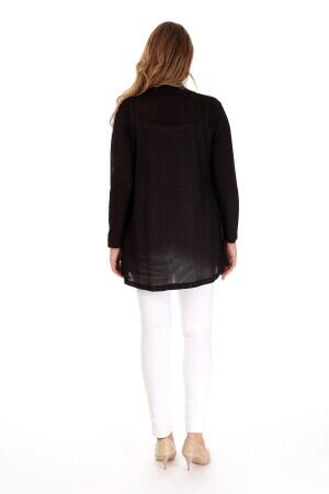 Stone Detailed Black Cardigan - 15