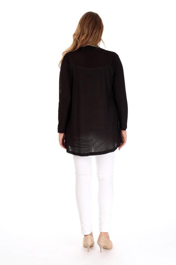 Stone Detailed Black Cardigan - 16