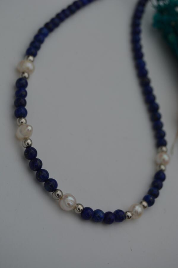 STONEAGE Lapis Lazuli ve İncili Bayan Kolye - 4