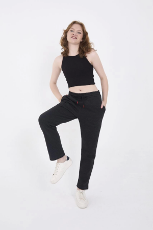 Unisex Üç İplik Basic Eşofman Pantolon - Antrasit - 3