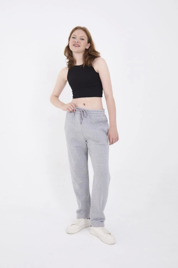 Unisex Üç İplik Basic Eşofman Pantolon - Gri - 1