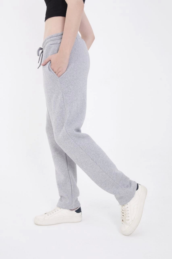 Unisex Üç İplik Basic Eşofman Pantolon - Gri - 4