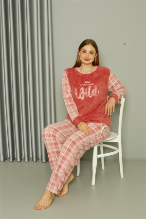 Welsoft Polar Kadın Büyük Beden Pudra Pijama Takımı 808040 - 4