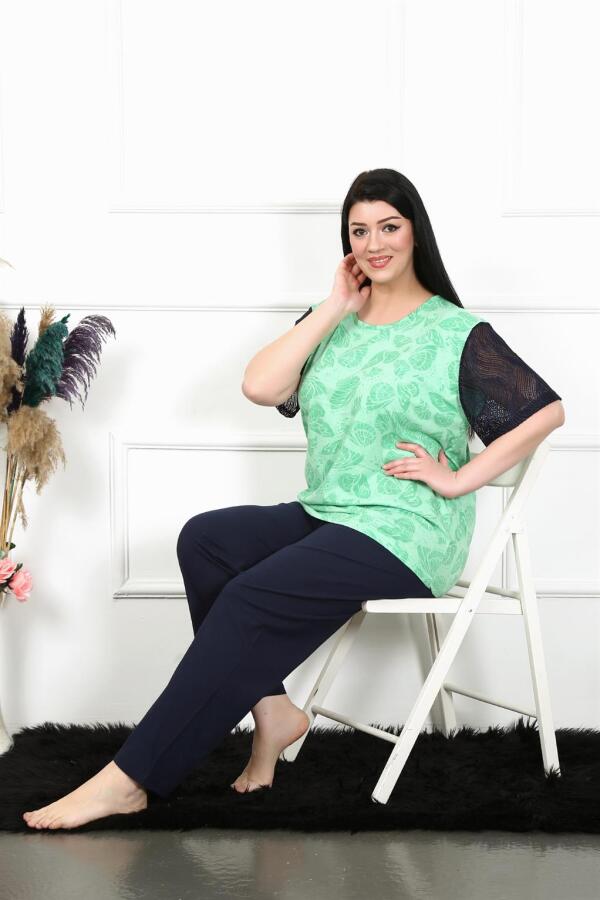 Women's 5XL-6XL-7XL-8XL Plus Size Short Sleeve Pajama Set 75004 - 6