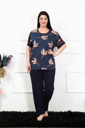 Women's 5XL-6XL-7XL-8XL Plus Size Short Sleeve Pajama Set 75005 - 6