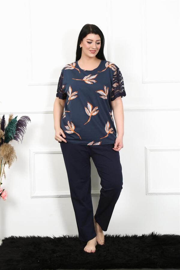 Women's 5XL-6XL-7XL-8XL Plus Size Short Sleeve Pajama Set 75005 - 7