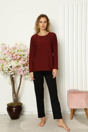 Women's Combed Cotton Long Sleeve Pajama Set 4111 - 1