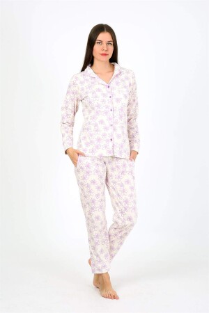 Women's Combed Cotton Long Sleeve Pajama Set 2776 - 1