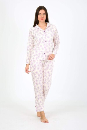 Women's Combed Cotton Long Sleeve Pajama Set 2776 - 2