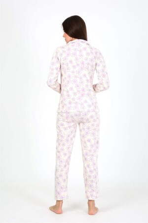 Women's Combed Cotton Long Sleeve Pajama Set 2776 - 4