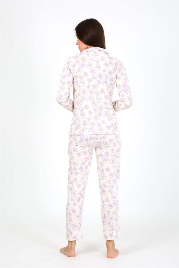 Women's Combed Cotton Long Sleeve Pajama Set 2776 - 4