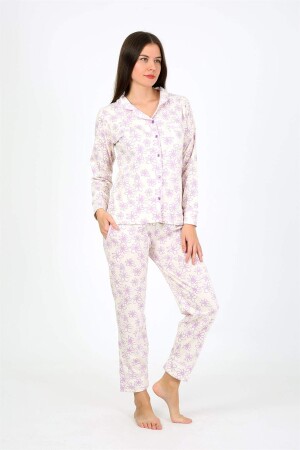 Women's Combed Cotton Long Sleeve Pajama Set 2776 - 5