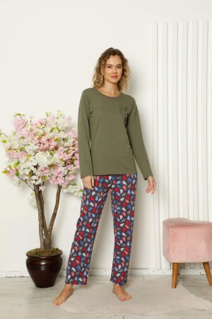 Women's Combed Cotton Long Sleeve Pajama Set 4101 - 1