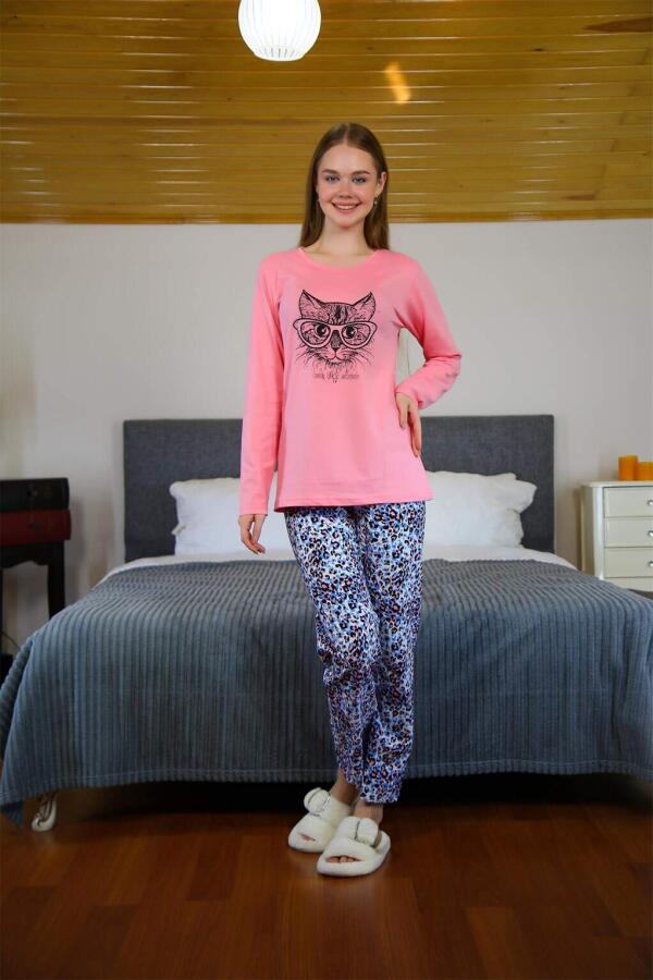 Women's Combed Cotton Long Sleeve Pajama Set 4102 - 2