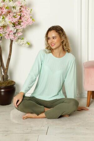 Women's Combed Cotton Long Sleeve Pajama Set 4110 - 2