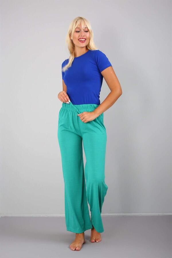 Women's Combed Cotton Wide Leg Trousers 210036 - 4