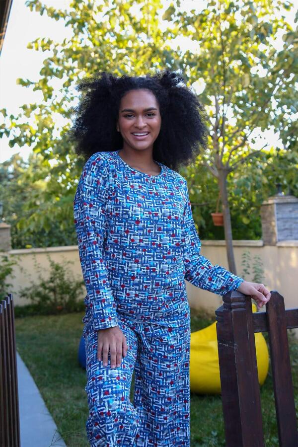 Women's Combed Cotton Wide Leg Pajama Set 4125 - 2