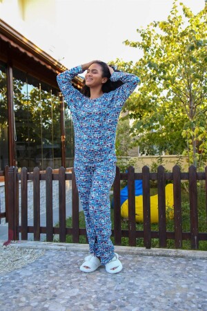 Women's Combed Cotton Wide Leg Pajama Set 4125 - 3