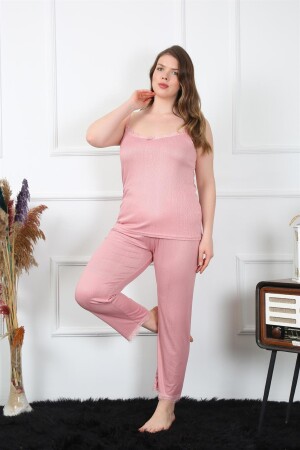 Women's Large Size Powder Rope Strap Pajama Set 202195 - 6