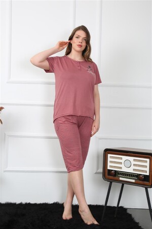 Women's Large Size Viscon Capri Pajama Set 202201 - 6