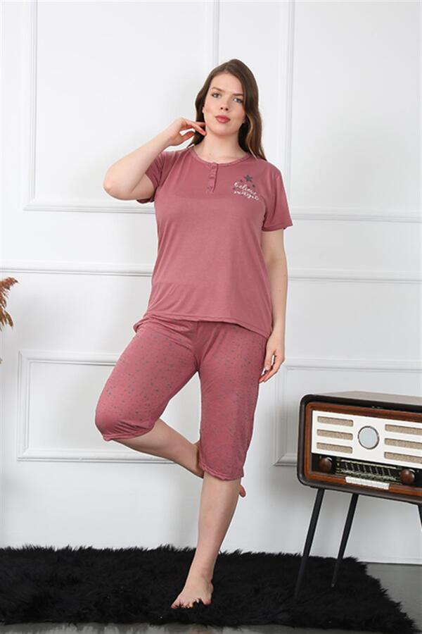 Women's Large Size Viscon Capri Pajama Set 202201 - 7