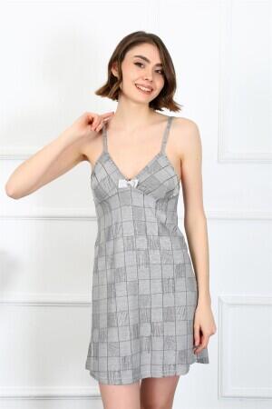 Women's Rope Strap Combed Cotton Nightgown 402 - 3