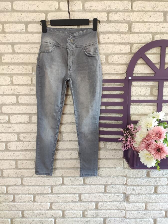 Yüksek Bel Likralı Jean Pantolon 90 Cm - 2